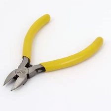 Yellow Plastic Coated Handle Spring Loaded Side Cutting Diagonal Pliers 4" 10cm