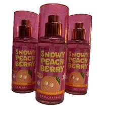 Bath Body Works Snowy Peach Berry 2.5 oz Travel Set Of 3 Fine Fragrance Mist