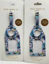 Set of 2 Vegan Luggage Bag Tag Airtag Floral Rifle Paper Co.  Brand New 7 3/8"