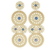 QVC Joan Rivers Goldtone Filigree Medallion Drop Earrings