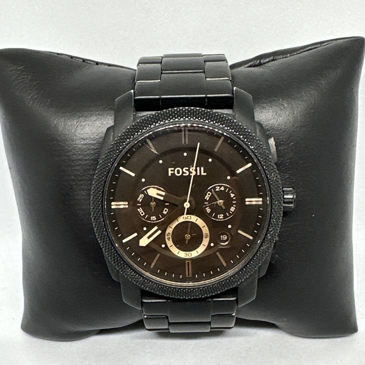 Fossil Machine FS4682 Mens Black Stainless Steel Analog Dial