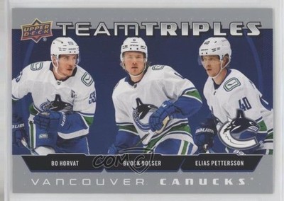 2021 Series 1 Team Triples Bo Horvat Brock Boeser Elias Pettersson #TT-VAN 2vh