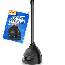 LOVLOY Toilet Plunger with Holder, Unique Holder for Black
