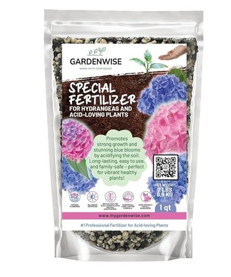 Hydrangea Fertilizer 8-4-8 Slow Release Acid Plant Food Iron Sulfur Blue Blooms