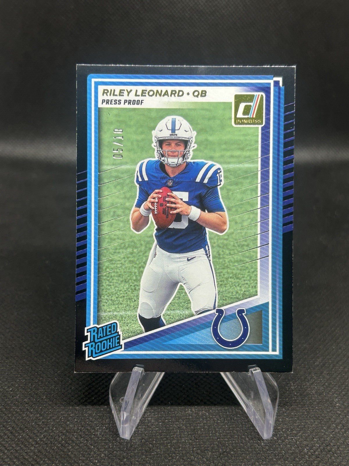2025 Panini Donruss 341 Riley Leonard /10 Black Press Proof Foil RC Rated Rookie
