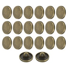 20pcs Metal Round Flat Sewing Buttons 12mm Alloy Button Bronze
