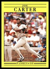 Joe Carter 1991 Fleer #525 San Diego Padres MLB READ FREE SHIPPING AutographDen