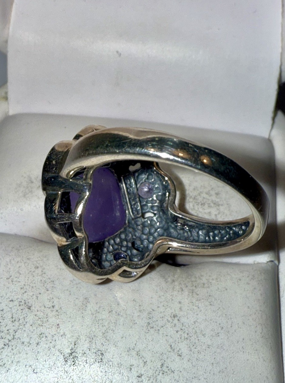 Designer Solid Sterling Silver Purple Chrysoprase… - image 6