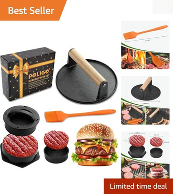 #ad #ad 4 in 1 Smash Burger Press Kit with Non Stick Cast Iron Precision $29.44
