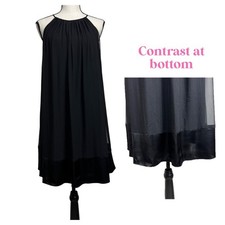 Maggy London Silk Halter Flowy Cocktail Little black Dress Elegant Night Out 8P 