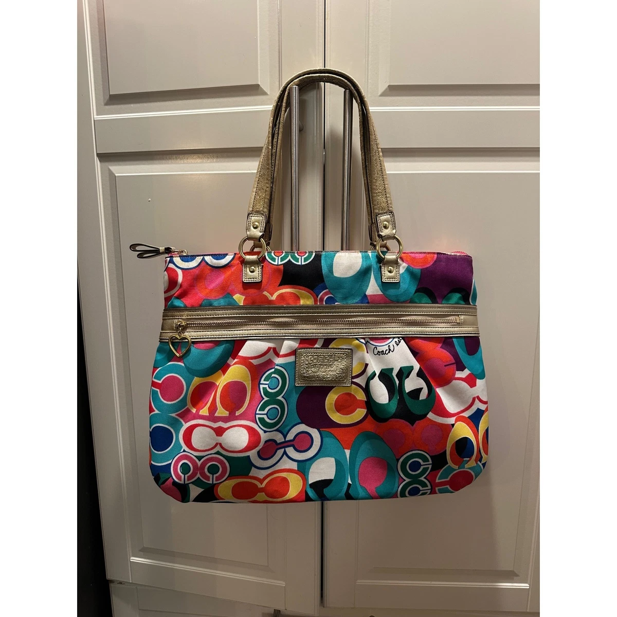 Coach Poppy Graffiti Glam Tote for sale | eBay