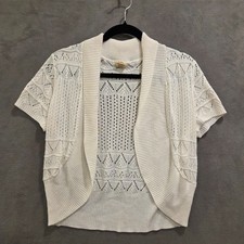 Cropped Bolero Cardigan Sweater Women Large Romantic Delicate Dainty Classic