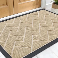  Front Door Mat Indoor Outdoor Entrance, Waterproof All-Season, All-Weather 