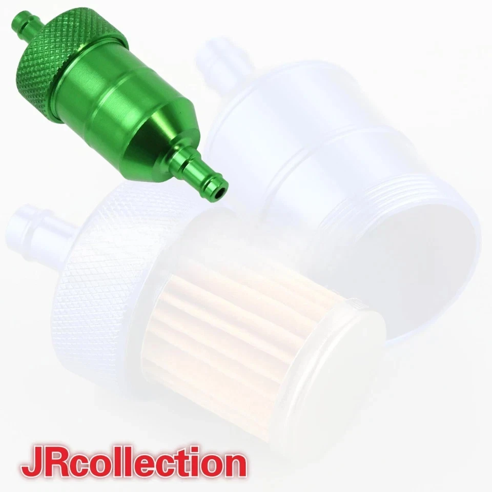 Green FUEL FILTER  1/4"  ANODIZED ALUMINUM FUEL FILTER - Image 3 of 4