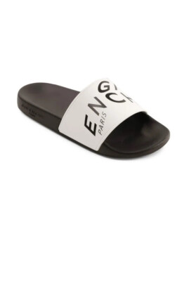 Givenchy Black Footbed Slides with Cream Logo Strap youth size 2-2.5 Givenchy | Givenchy Paris black platform slides | Savannahs main image 4