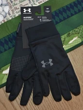 NWT UNDER ARMOUR "UA Storm Liner" Water Resistant Mens Gloves-Large @$25 BLACK