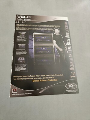TPEEP180 MAGAZINWERBUNG 11X8'' PEAVEY - VB-3 GANZRÖHREN BASS VERSTÄRKER 