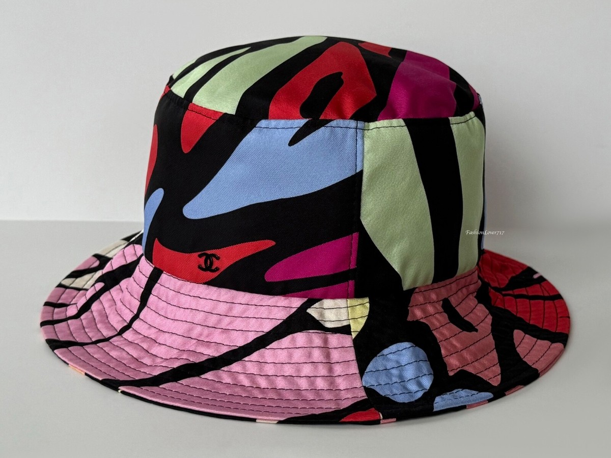22S CHANEL MULTICOLOR CC LOGO BUCKET CLOCHE HAT S | eBay