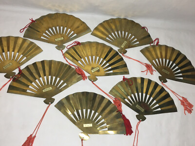 8 Vintage Department Dept 56 Christmas Brass Metal Ornaments Hong Kong Rare