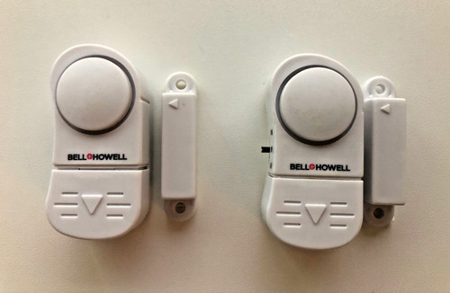Lot of 2 (two) Bell & Howell 7694SMOHN Electronic Sonic Alarm Chime Window/Door