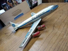 Vtg 1960s Made In Japan Pan American Tin Toy Jet Working Friction Motor Airplane