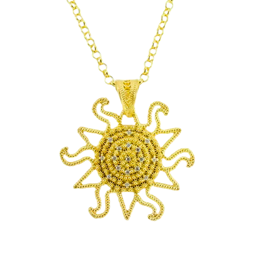 Pendentif Sarde En Or 18 Carats Avec Corbula Et Corail Rouge - Filigrane, Neuf