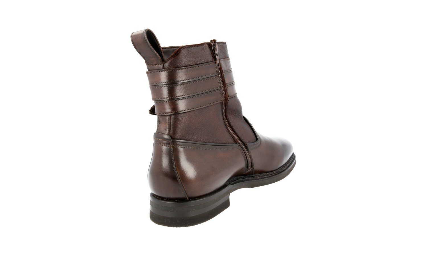 SANTONI Leather RABBIT FUR Velatura Ankle Boots Shoes Goodyear - 8.5 42.5 image 5