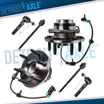 RWD Front Wheel Bearing Hub Tie Rod Ends Kit for 1999-2006 Silverado Sierra 1500