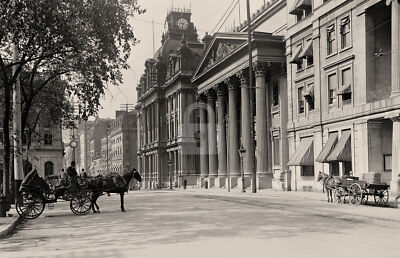 St. James Street Montreal Canada c1890s RPPC Photo Postcard COPY
