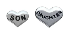 Origami Owl SILVER TONE SON, DAUGHTER Floating FAMILY HEART Charm