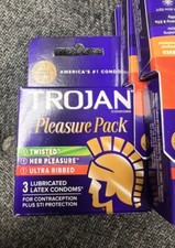 6 Boxes Trojan Pleasure Pack Condoms 3 Per Box Expires 8/2027