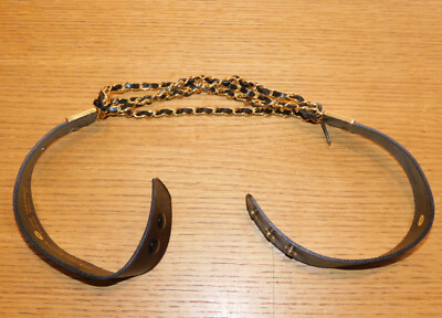 Ceinture Femme Cuir Noir Vintage Medicis - Chaînette Dorée - France