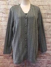 Vintage Ruth Norman Womens Silver Metallic Dressy Jacket  Camisole Set - Size L