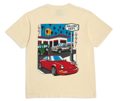 NWT Gallery Dept. Drive Thru Boxy Fit Shirt Tee Cream Men's