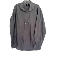Calvin Klein Long Sleeve Button up Dress Shirt Size XL/17 Grey Slim Fit