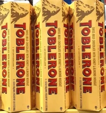 TOBLERONE Swiss Milk Chocolate Honey Almond Nougat 18 Bars 3.52 oz Each Bar