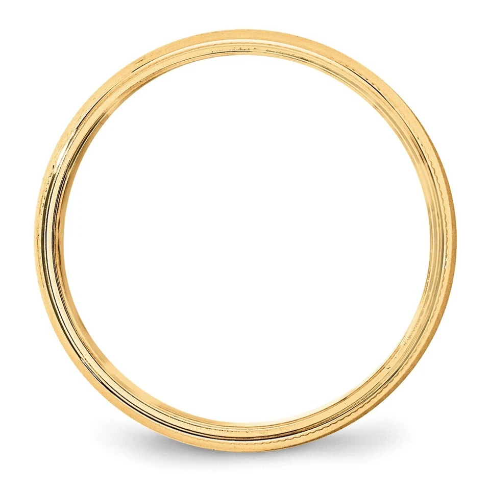 10k Yellow Gold 5mm Milgrain Half Round Wedding Band Ring for Women Size 6.5 - Image 2 of 4