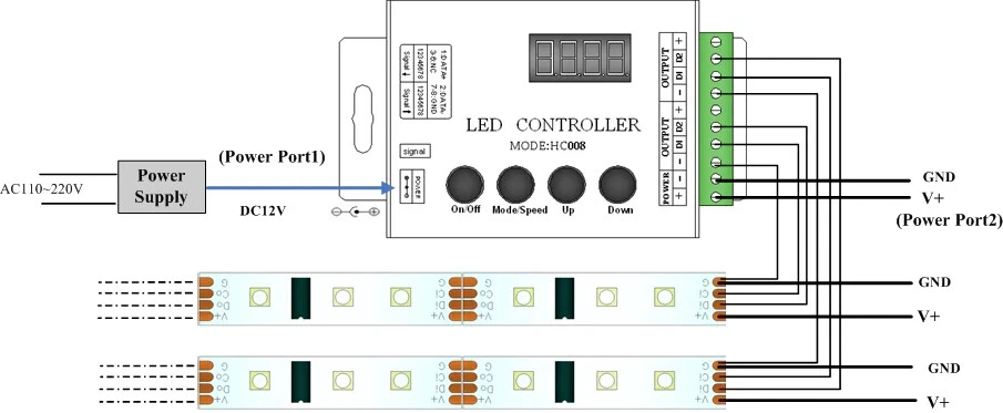 DC 5V 12V 24V 4Keys HC008 programmable rgb led pixel controller 133 effect modes - Image 4 of 4