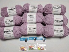 9 Skein Premier Parfait Chunky Yarn Dusty Mauve New Polyester  30 Stitch Marks