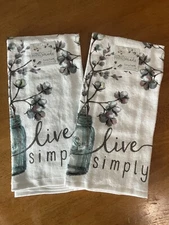 Kitchen Towels SET OF TWO with LIVE SMPLY design NWT