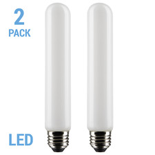 2 Pack LED Tubular Filament Bulbs 8W 75W T9 Medium E26 Frosted 2700K Warm White