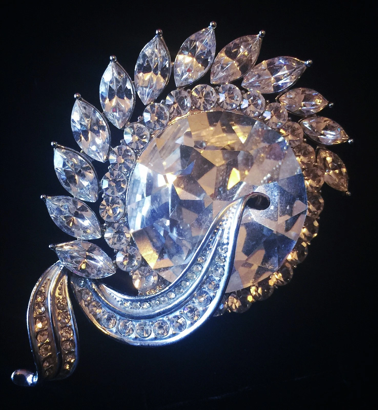 SPILLA SPILLA con pietra preziosa cristallo Swarovski moda matrimonio sposa argento 008