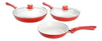 Céramicore + 2 lids – non-stick – ecological Ceramic Frying Pans Set Of 3 Céramicore + 2 lids – non-stick – ecological Ceramic Frying Pans Set Of 3