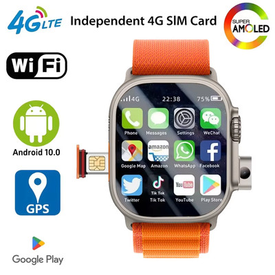 2.45 Inch 4G Smart Watch Google Play GPS WIFI NFC Dual Camera Rugged Sport IP67 