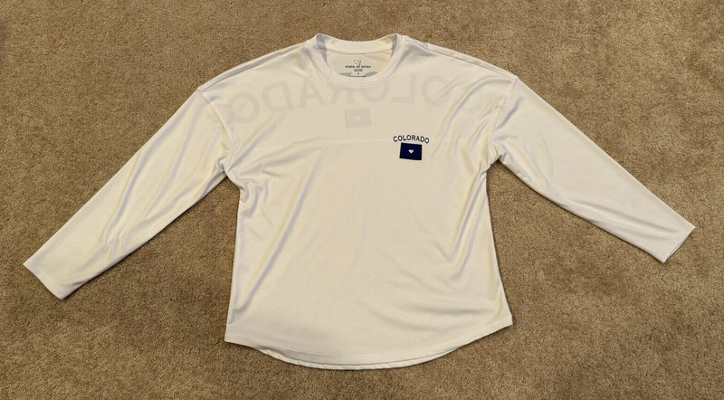 State of Mine Womens White Colorado Long Sleeve Shirt, Size S
