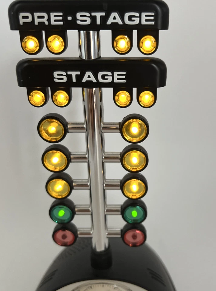 Drag Racing Christmas Tree Lighted Alarm Clock Thermometer Humidity Sound 9.5" T - Image 3 of 4