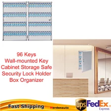 96 Key Wall Mount Storage Cabinet Lock Box Safe Car Dealership Holder Organizer