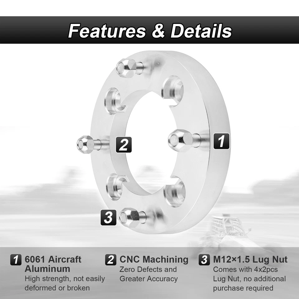 4 adaptadores de rueda 4x137 a 4x156 1" con tacos 12x1,5 para Kawasaki Honda Can-am Foto 4 de 4