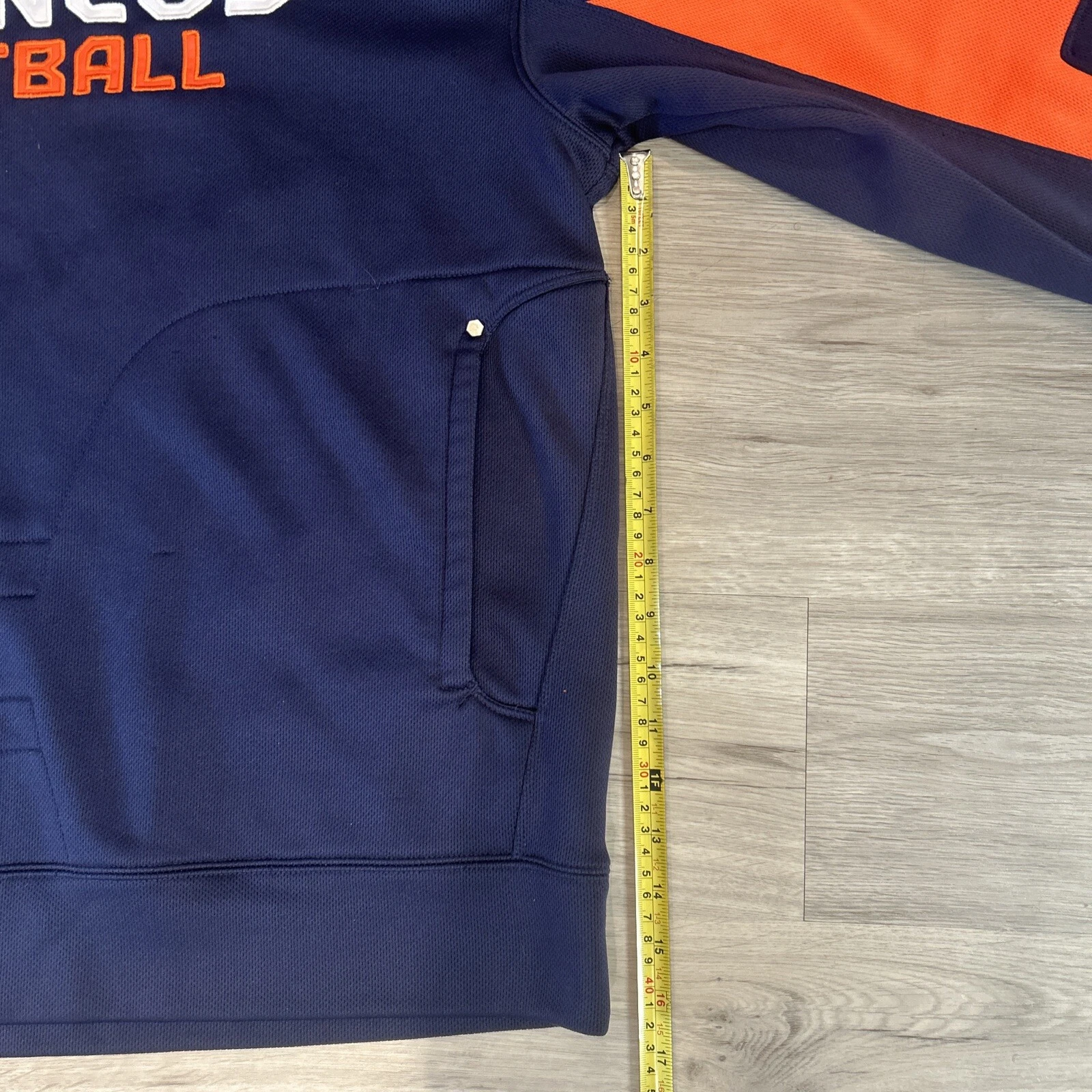 VETEMENTS Felpa con cappuccio pullover Reebok Apparel Denver Broncos blu navy uomo large