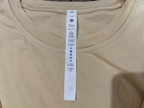 Lululemon Cotton Wrap Front T-Shirt Dress Prosecco Yellow Size 10 NWT Stretch - Picture 3 of 12
